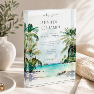 Tropisches Palm Beach Modernes Einladungs-Andenken Fotoblock