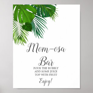 Tropisches Palm-Mom-Osa-Bar-Schild Poster