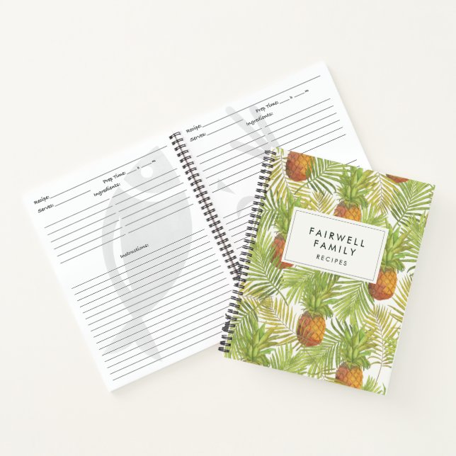Tropisches Palm-und Ananas-Muster Notizbuch (Innenseite)