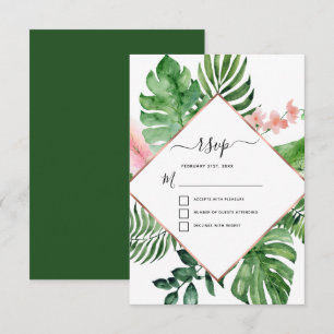 Tropisches Palm-Wasserfarbe Geometrisches Hochzeit Einladung