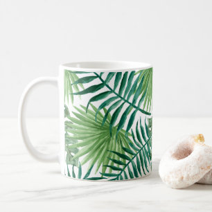 Tropisches Palmblatt-Aquarell Kaffeetasse