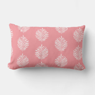 Tropisches Palmblatt-Muster Flamingo Pink Lendenkissen