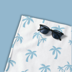 Tropisches Palmenbaum-Muster babyblau Strandtuch