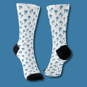 Tropisches Palmenbaum-Muster blau Socken
