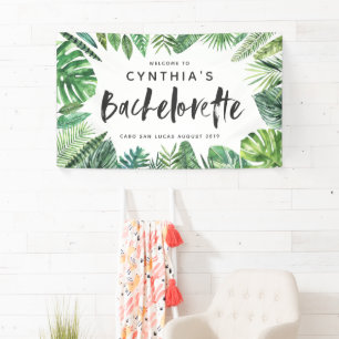 Tropisches Palmenblatt & Drehbachelorette Banner