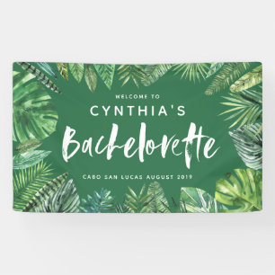 Tropisches Palmenblatt & Drehbachelorette Banner
