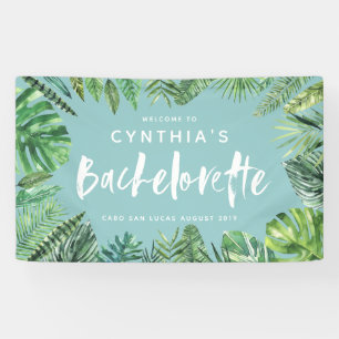 Tropisches Palmenblatt & Drehbachelorette Banner