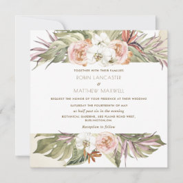 Tropisches Palmenblätterblatt, Hochzeit auf dem Cr Einladung