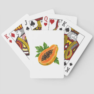 Tropisches Papaya-Aquarell Spielkarten