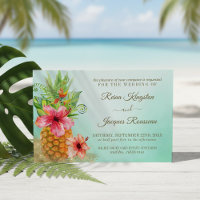 Tropisches Paradies Ananas Blumenstrauß Hochzeit
