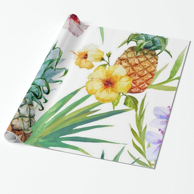 Tropisches Paradies-Ananas-Packpapier Geschenkpapier (Ungerollt)