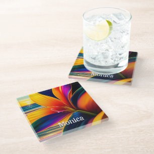 Tropisches Paradies Blume Personalisiert Glasuntersetzer