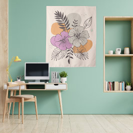 Tropisches Paradies Botanische Kunst, Boho Wandteppich