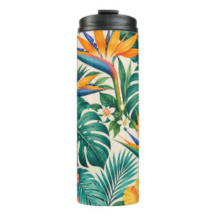Tropisches Paradies Botanisches Blumendesign Thermosbecher