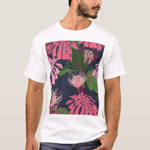 Tropisches Paradies: Exotische Blätter und Blume T-Shirt