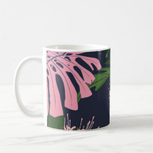 Tropisches Paradies: Exotische Blätter und Blumen Kaffeetasse
