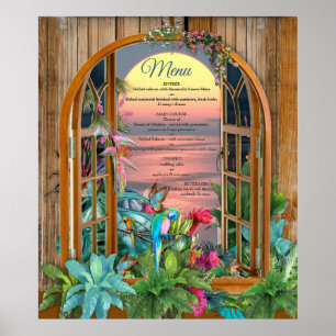 Tropisches Paradies für Flora und Fauna bei Sonnen Poster