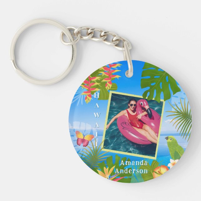 Tropisches Paradies Gedächtnismeer-Foto Schlüsselanhänger (Vorderseite)