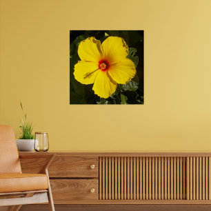 Tropisches Paradies Gelber Hibiskus Blume Matte Poster