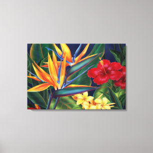 Tropisches Paradies Hawaiian 3-Panel-Wandbild auf Leinwanddruck