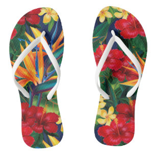Tropisches Paradies Hawaiian Floral Flip Flops