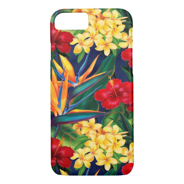 Tropisches Paradies Hawaiian Floral Vertikal Case-Mate iPhone Hülle (Rückseite)