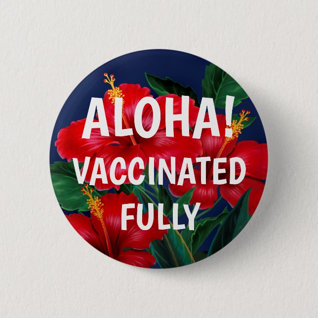 Tropisches Paradies Hawaiianischer Hibiskus geimpf Button (Vorderseite)