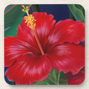 Tropisches Paradies Hawaiianischer Hibiskus Unters Getränkeuntersetzer