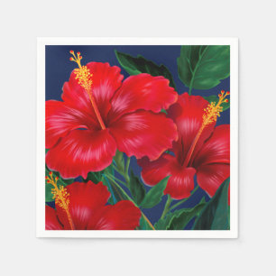 Tropisches Paradies-hawaiischer Hibiskus mit Serviette