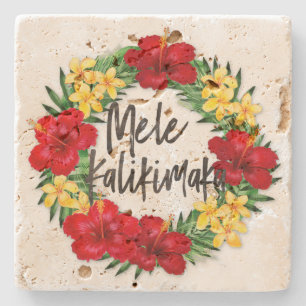 Tropisches Paradies Hawaiischer Urlaubskrez Steinuntersetzer