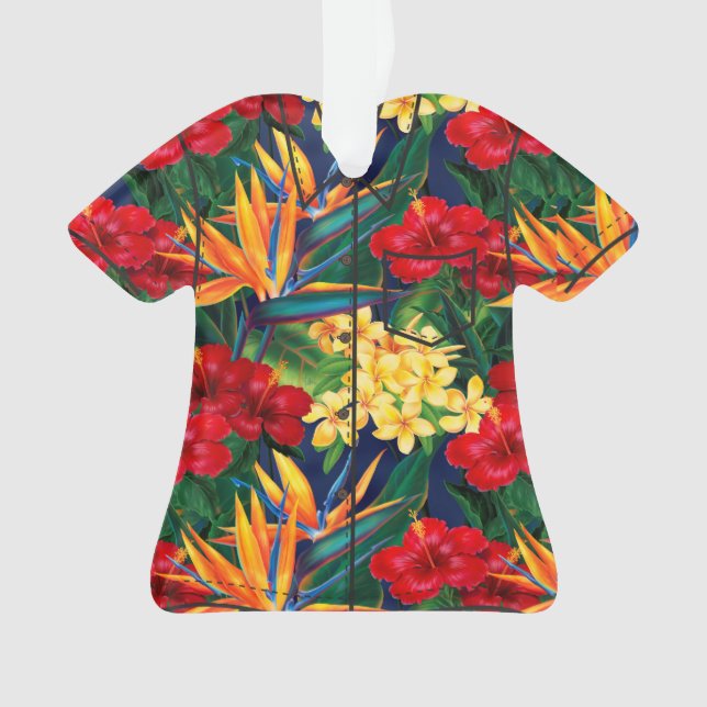 Tropisches Paradies-hawaiisches BlumenAloha Shirt Ornament (Vorderseite)