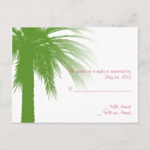 Tropisches Paradies in Grün und Rosa Einladungspostkarte