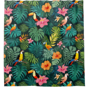 Tropisches Paradies-Jungle-Muster Duschvorhang