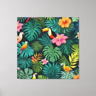 Tropisches Paradies-Jungle-Muster Leinwanddruck