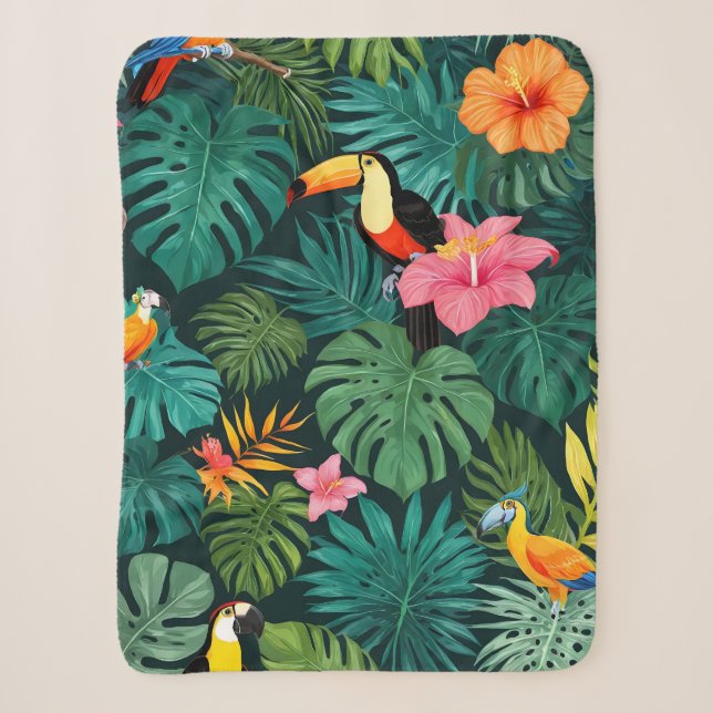 Tropisches Paradies-Jungle-Muster Sherpadecke (Vorderseite)