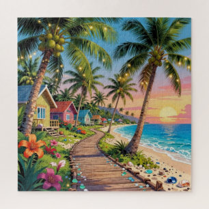Tropisches Paradies Küsten Strandhaus Ozean Puzzle
