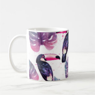 Tropisches Paradies mit Aquarellwiesen und Palmen Kaffeetasse