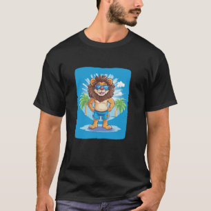 Tropisches Paradies mit diesem Urlaubsstrand Löwe T-Shirt