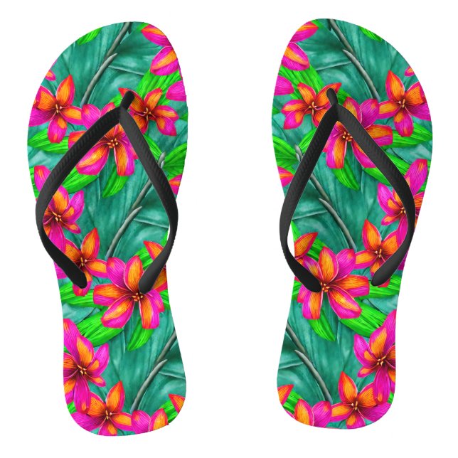 Tropisches Paradies, Muster Flip Flops (Fußbett)