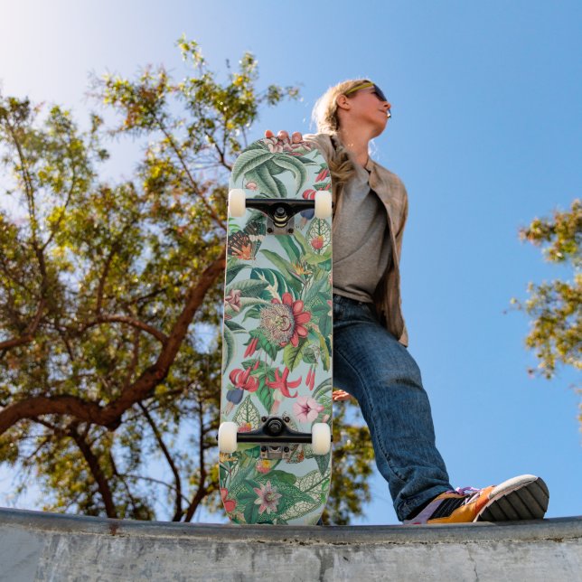 Tropisches Paradies Muster Skateboard (Außenbereich 1)