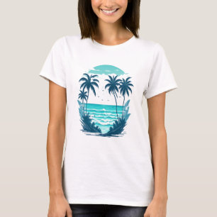 Tropisches Paradies: Palmen am Strand T-Shirt