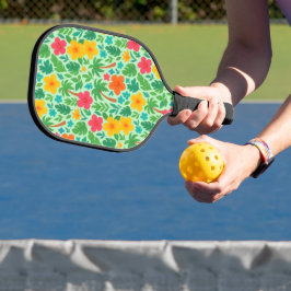 Tropisches Paradies - Palmenmuster Blätter und Hib Pickleball Schläger