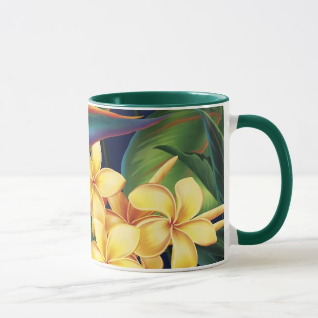 Tropisches Paradies Plumeria Zwei-Tone-Jäger-Tasse Tasse (Rechts)