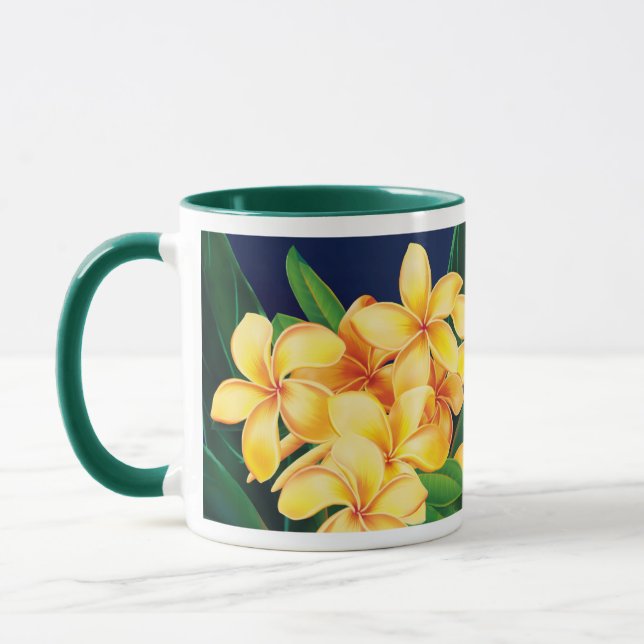 Tropisches Paradies Plumeria Zwei-Tone-Jäger-Tasse Tasse (Links)
