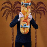 Tropisches Paradies Retro Skateboard<br><div class="desc">Warme Retropalette und tropisches Paradies</div>
