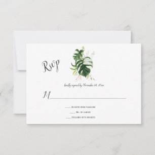 Tropisches Paradies Üppige Grüne Hochzeit RSVP Karte