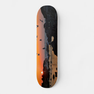 Tropisches Paradies Wasser Strand Sonnenuntergang Skateboard