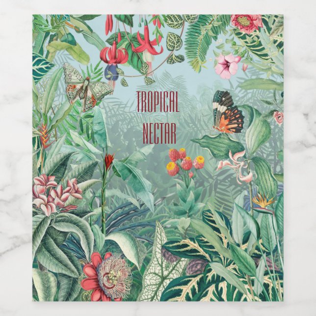 Tropisches Paradies Weinetikett (Einzelnes Label)