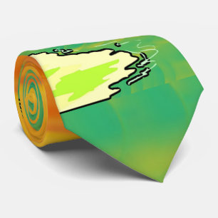 Tropisches Paradies Wüsteninsel Orange Sunset Krawatte