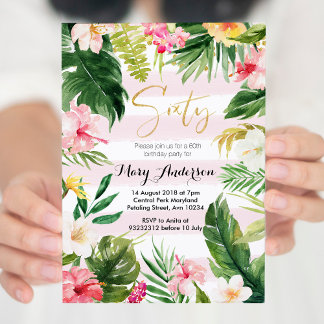 Tropisches Party 46. Geburtstag Einladung